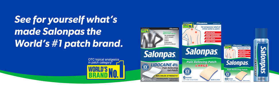 SALONPAS PAIN RELIEVING PATCH LARGE 6CT