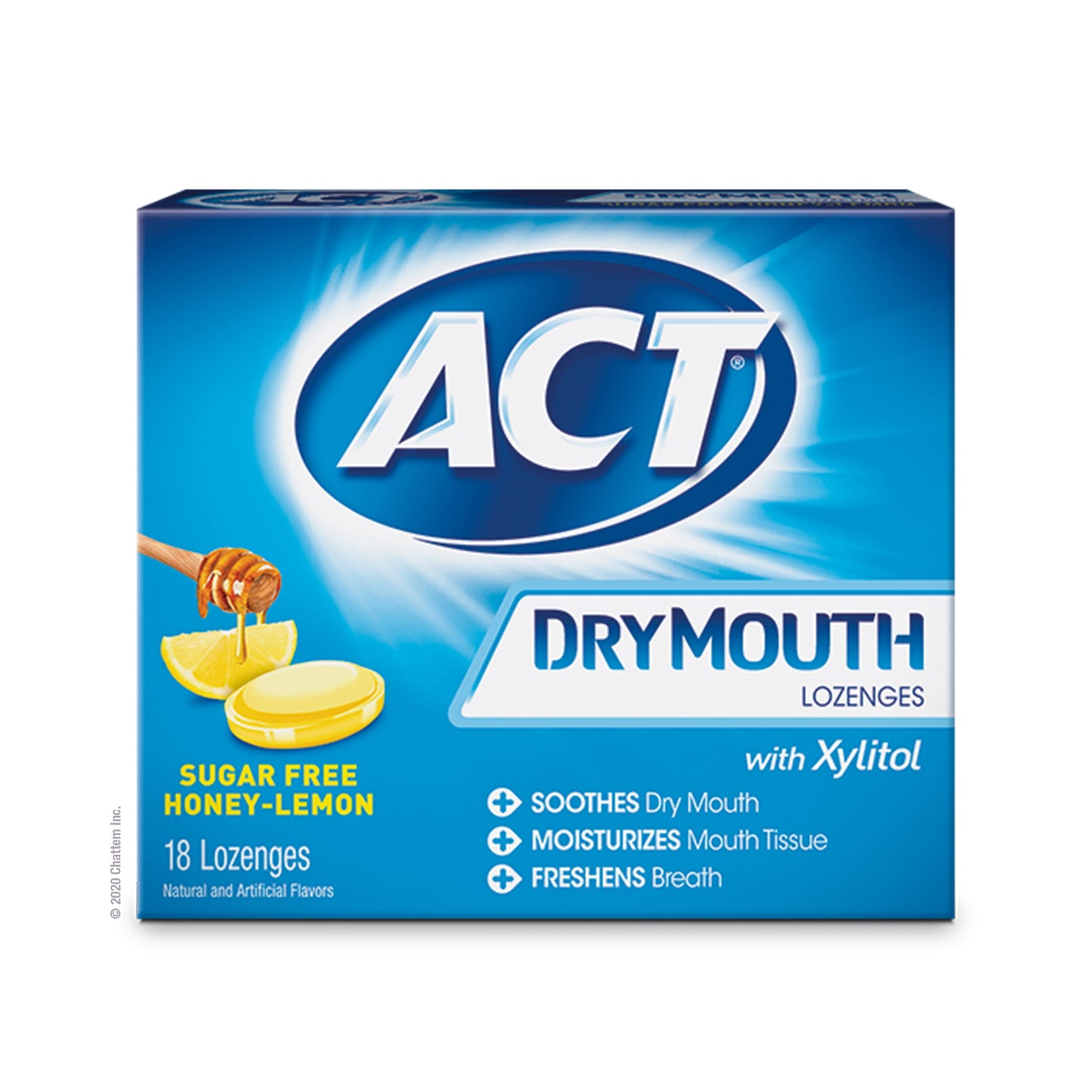 ACT DRY MOUTH LOZENGES HONEY LEMON 18CT