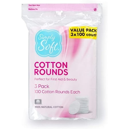 Simply Soft Premium Lint-Free Cotton Rounds - Travel Size, 30 Count