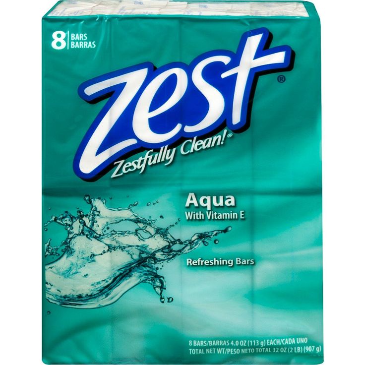 Zest Bath Bars 4oz 8 Count Aqua