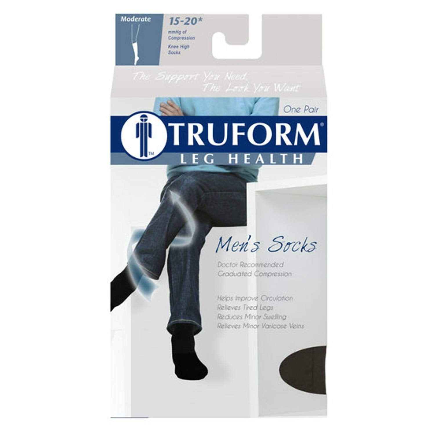 GNP SOCK MEN KNEE 15-20MMHG BLACK LG