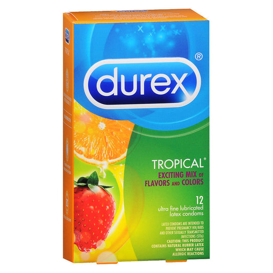 DUREX TROPICAL FLAVORS ASST CONDOM 12CT
