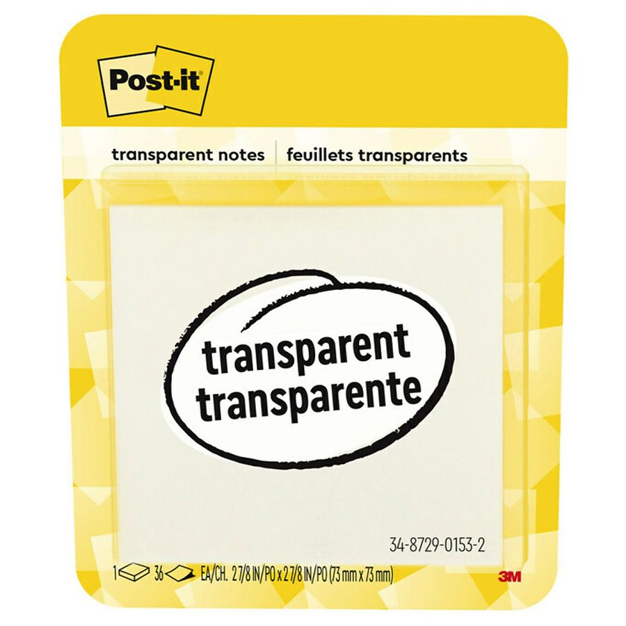 Post-it Transparent Notes, Bright Colors - 108 sheets