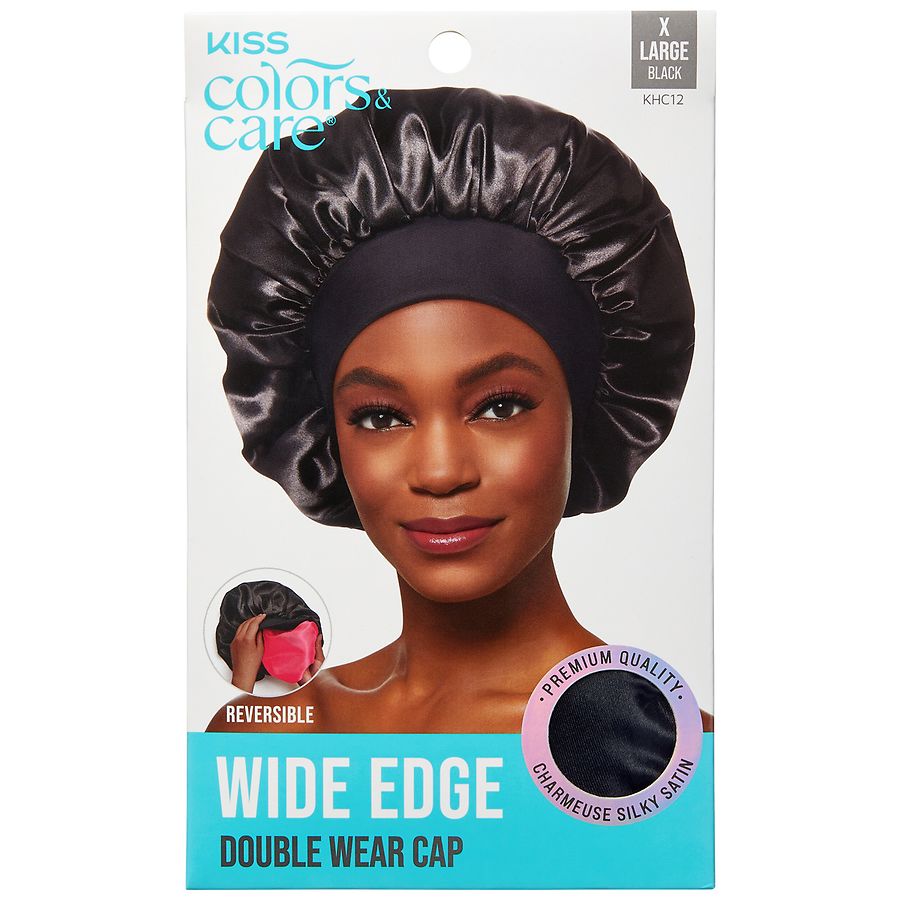 KISS Colors & Care Silky Satin Double Wear Cap, XL - Black