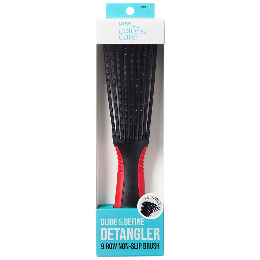 KISS Colors & Care Glide & Define Non-Slip 9 Row Detangling Brush
