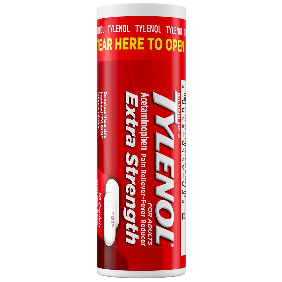 Tylenol Extra Strength Caplets with Acetaminophen, Travel Size, 10 ct