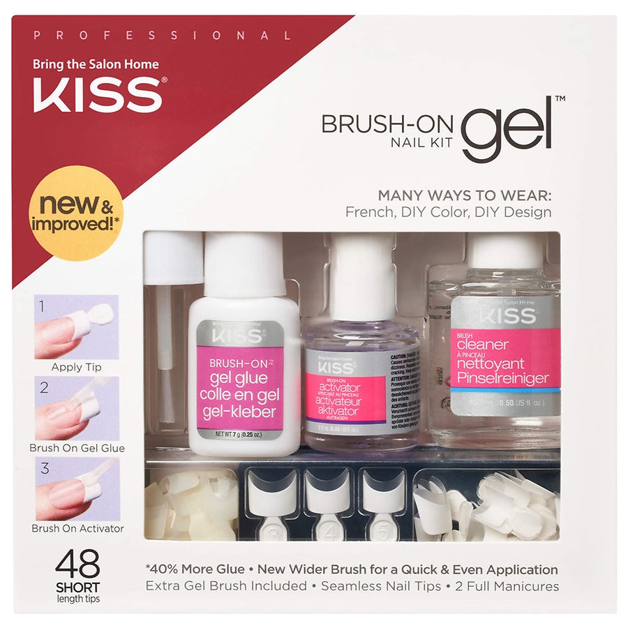 Kiss Brush-On Gel Nail Kit .