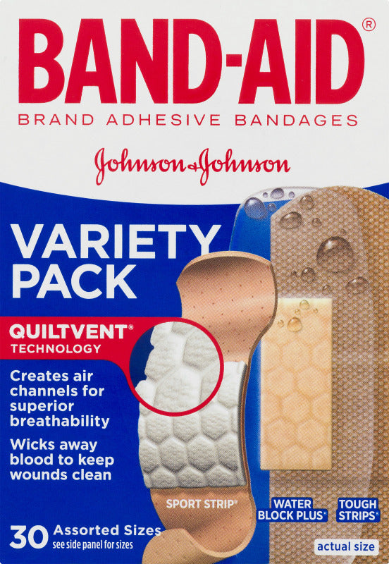 Band-Aid Variety Pack 30 Count Assorted Sizes