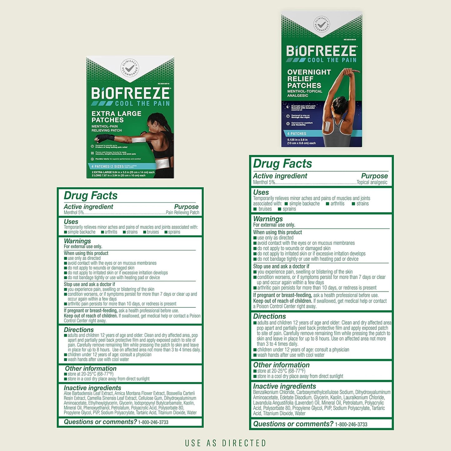 BIOFREEZE OVERNIGHT PATCH 4CT