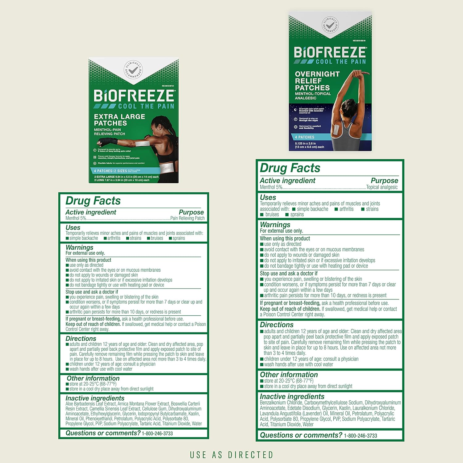 BIOFREEZE OVERNIGHT PATCH 4CT