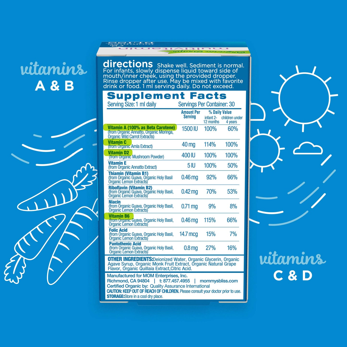 MOMMY'S BLISS VITAMIN DROPS,D,OG2