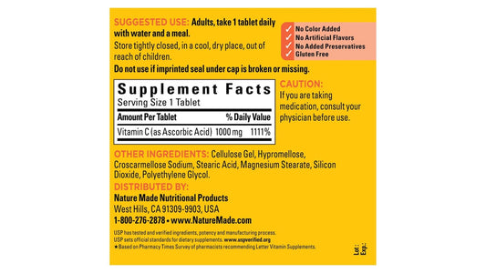 VITAMIN C 1000MG CHEW TAB 90CT NAT MADE