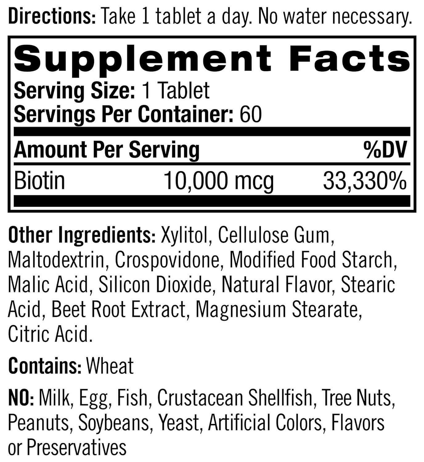 NAT B BIOTIN GC 10000MCG 60 SFG