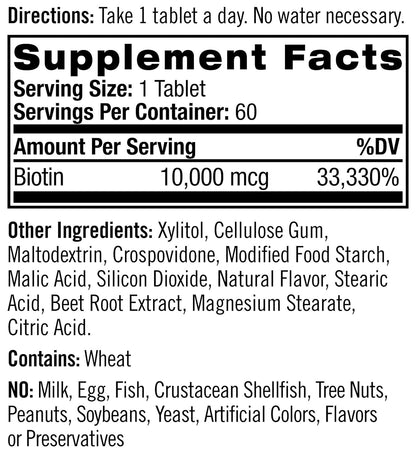 NAT B BIOTIN GC 10000MCG 60 SFG