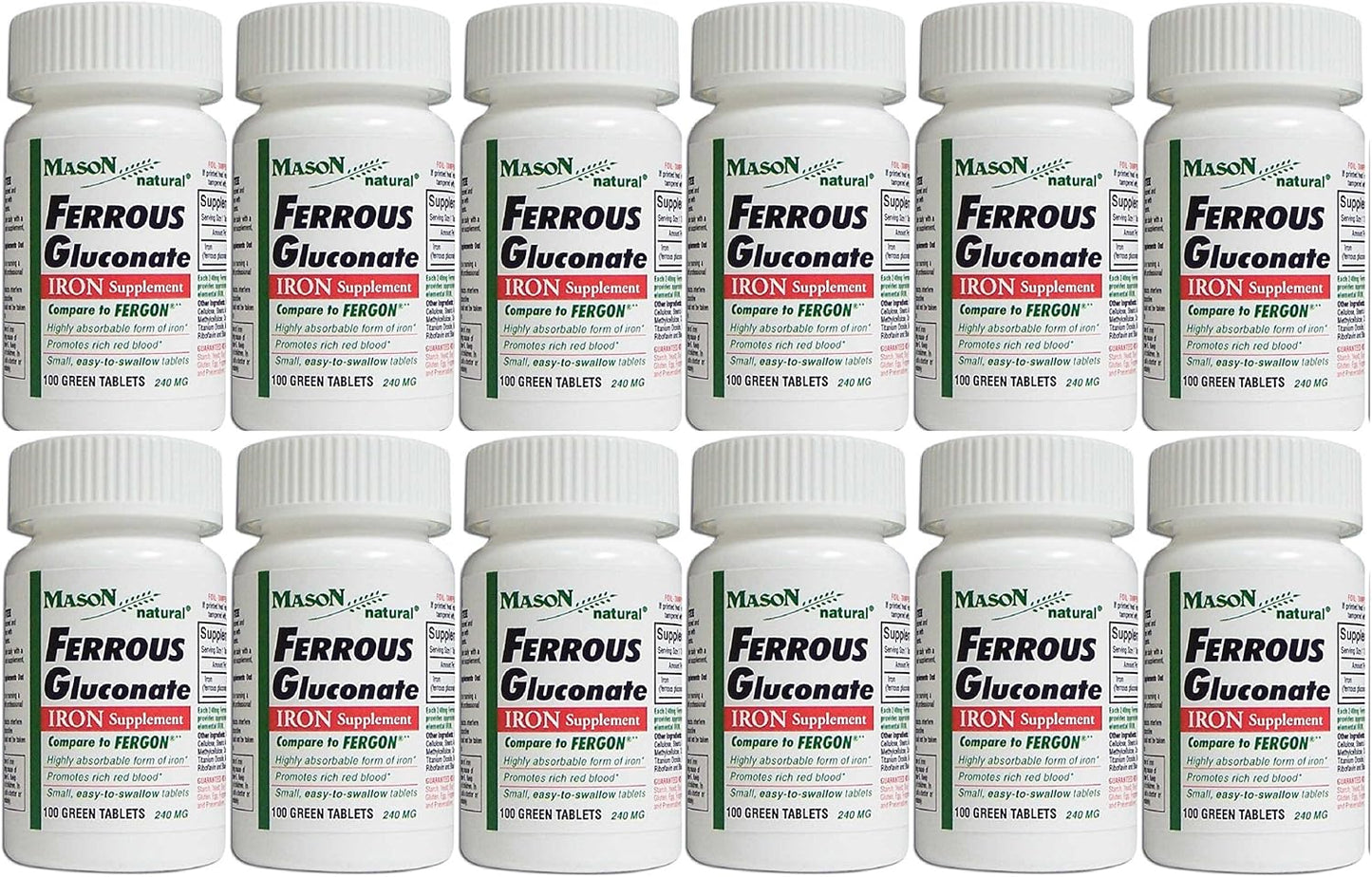 FERROUS GLUC 240MG TABLET 100CT MASON