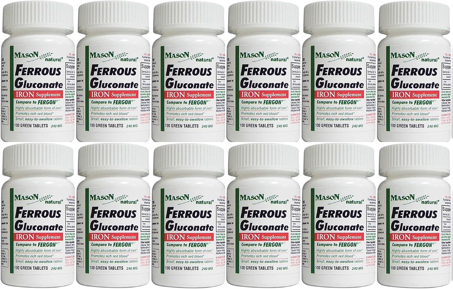 FERROUS GLUC 240MG TABLET 100CT MASON