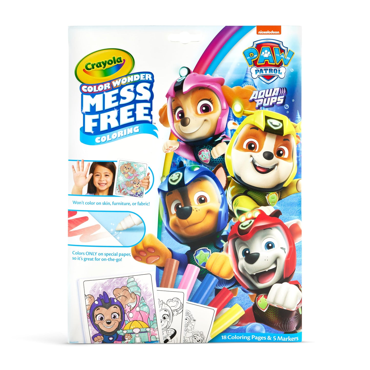 Crayola Color Wonder PAW Patrol Coloring Set, 18 pages