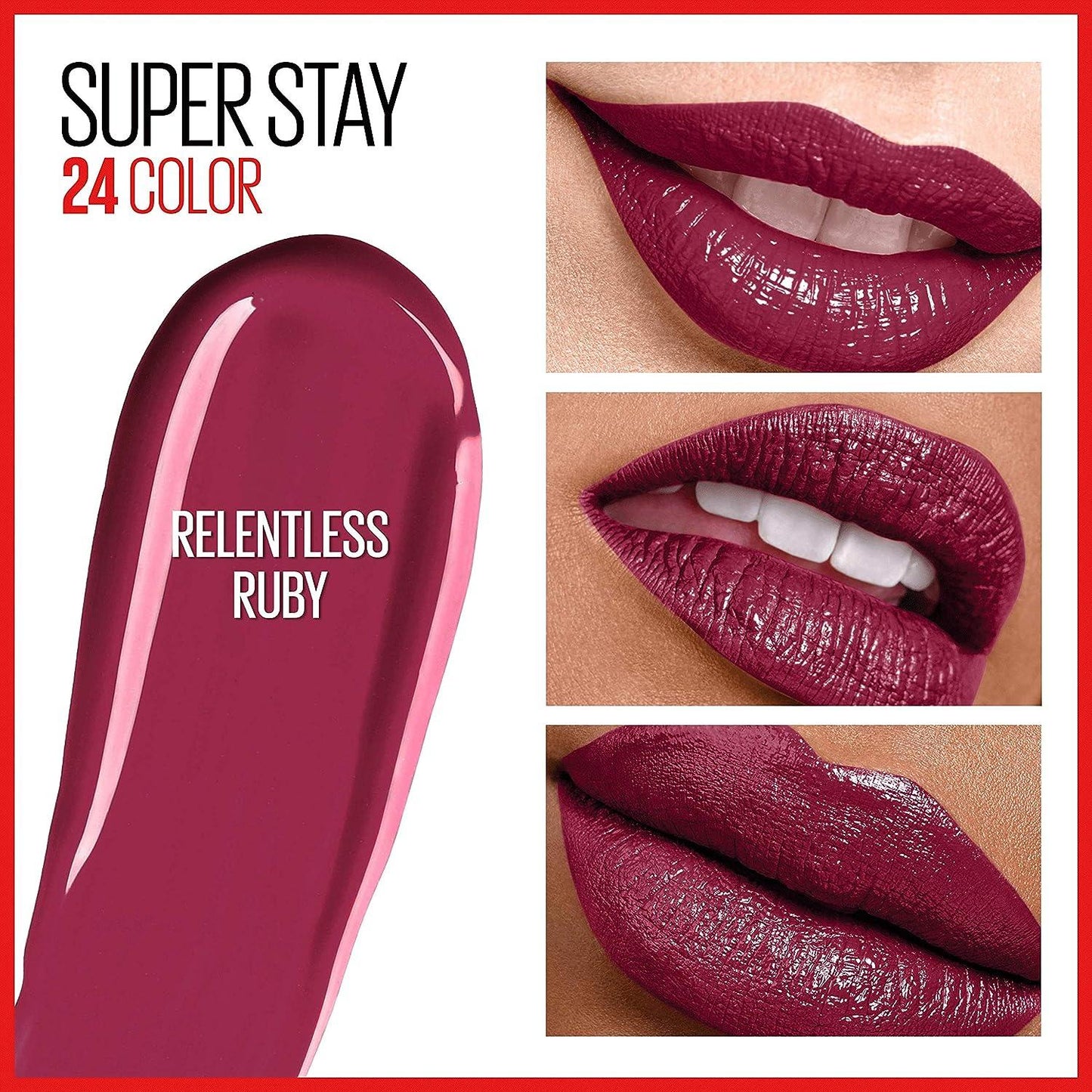 Maybelline SuperStay 24 2-Step Liquid Lipstick, Relentless Ruby