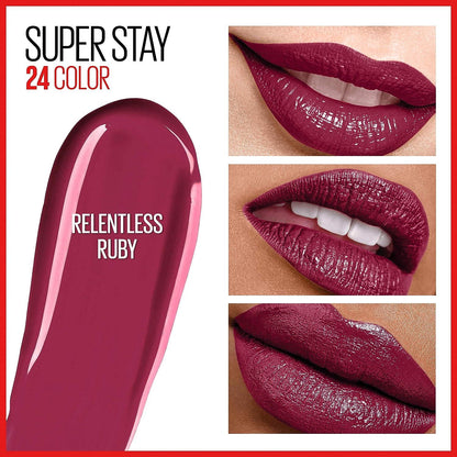 Maybelline SuperStay 24 2-Step Liquid Lipstick, Relentless Ruby