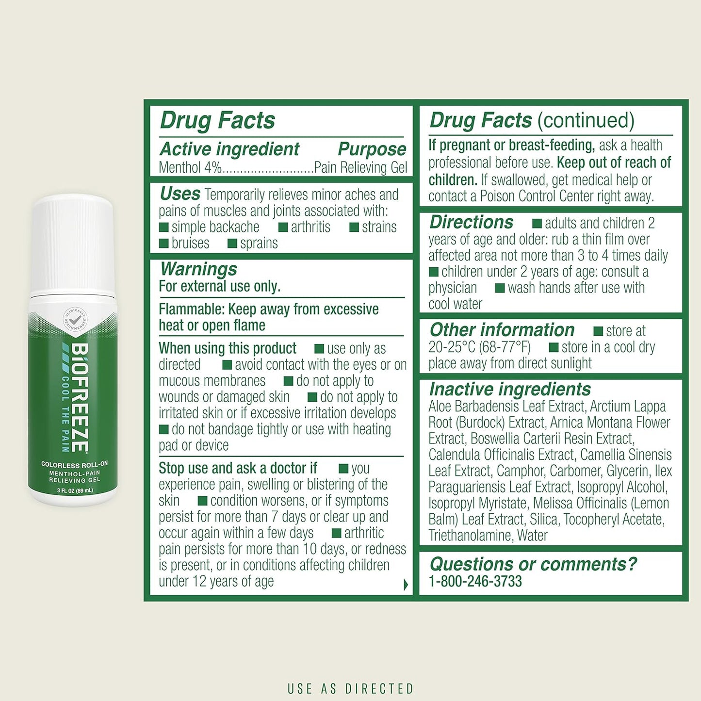BIOFREEZE DL COOL THE PAIN C/U 16PC