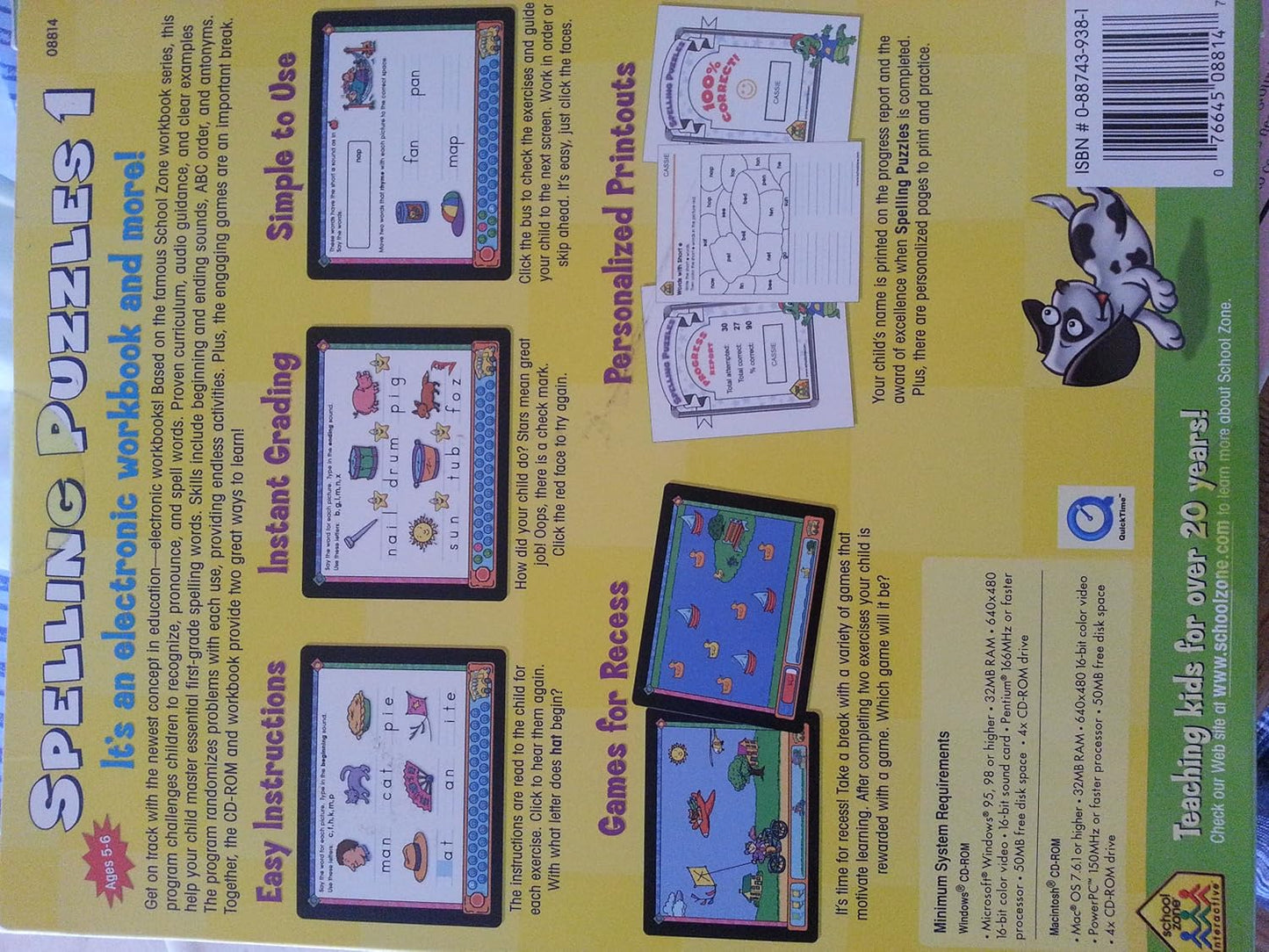 School Zone Spelling Puzzles Grades 1-2 Deluxe Edition