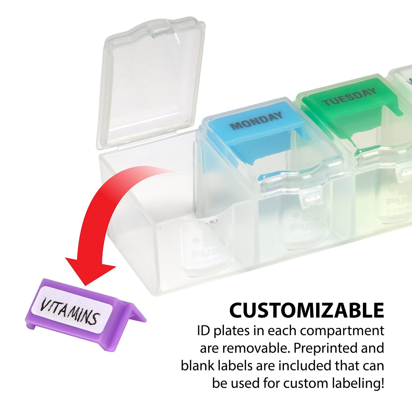 Ezy Dose Travel (7-Day) Pill, Medicine, Vitamin Organizer Box  Weekly, Daily Planner