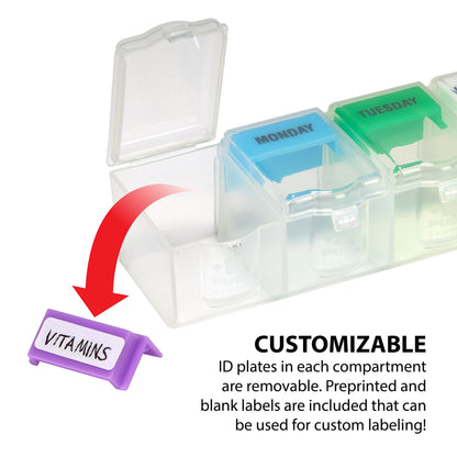 Ezy Dose Travel (7-Day) Pill, Medicine, Vitamin Organizer Box  Weekly, Daily Planner