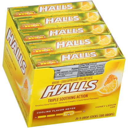 HALLS BAG HONEY LEMON 80CT