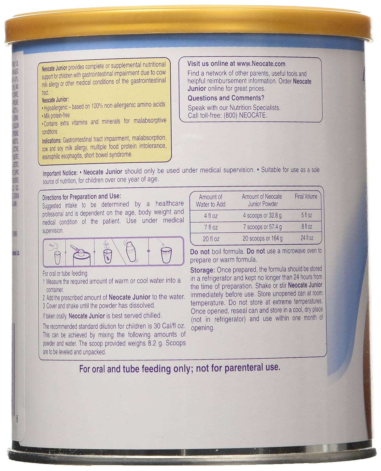 NEOCATE JR FORMULA PW 400GM UNF
