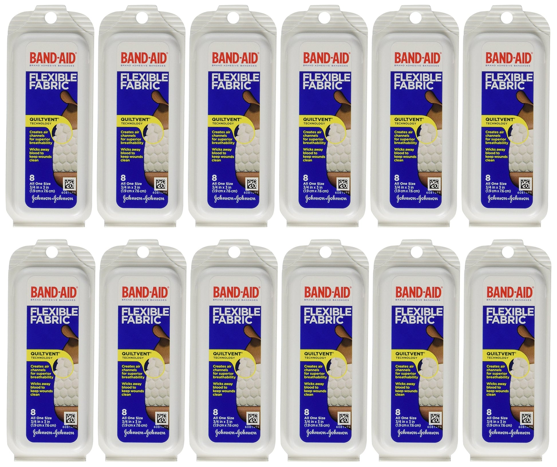 BAND AID FLEX FABRIC TRAVEL 12X8CT