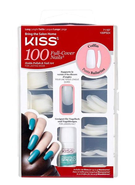 KISS 100 Full-Cover Nails - Short Square
