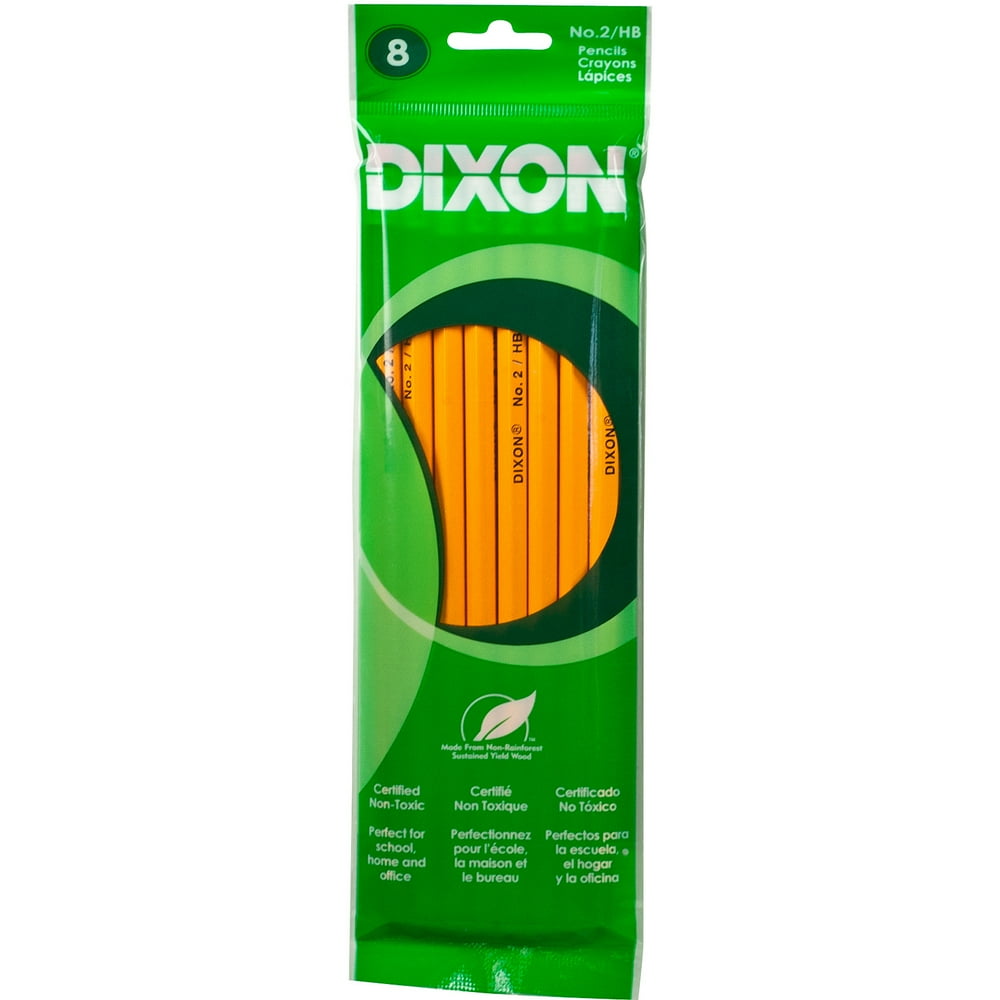 DIXON No. 2 Yellow Pencils, 8 count