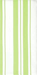 MUkitchen 100% Classic Stripe Towel - Pistachio, 20"x30"