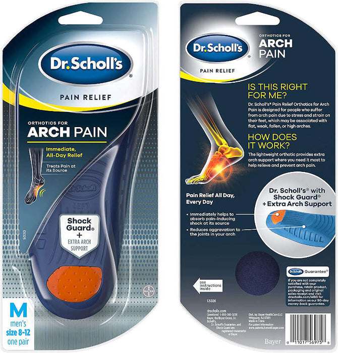 DR SCHOLLS PAIN ORTHO ARCH INS MEN 1PR