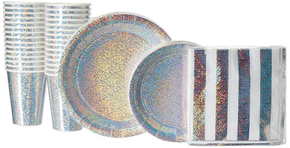 SENSATIONS Premium Paper Lunch Plates - Prismatic Party, 20 count