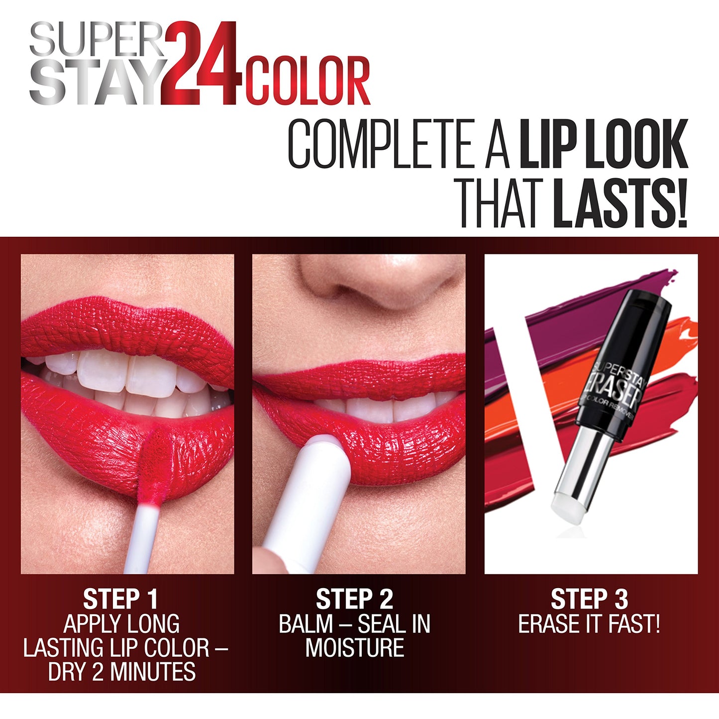 MAYBELLINE New York Super Stay 24 Hour Long-Lasting 2-Step Liquid Lipstick, Perpetual Plum, 0.78 oz