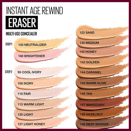 MAYBELLINE New York Instant Age Rewind Eraser Multi-Use Concealer, 146 Tan, 0.2 oz