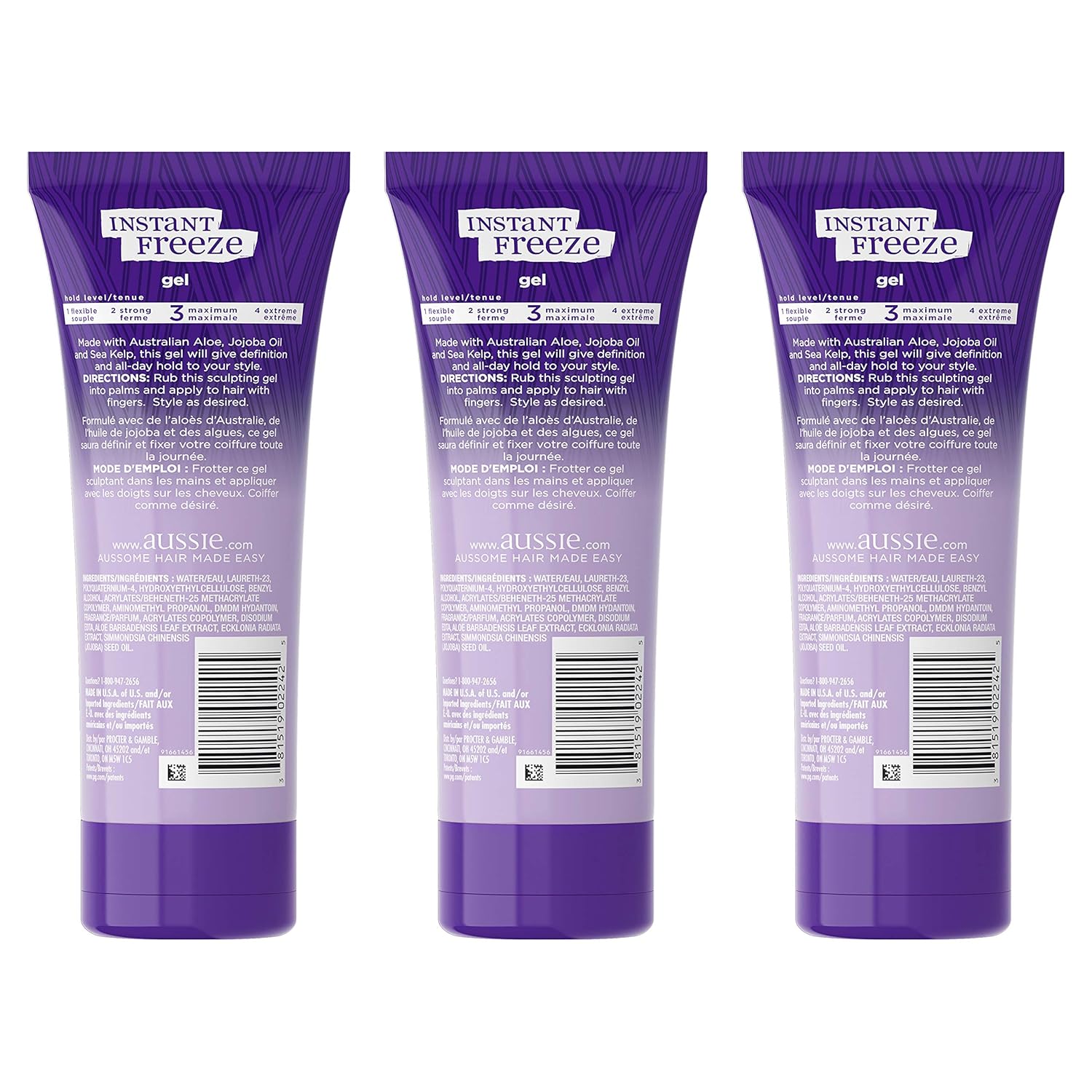 AUSSIE INSTANT FREEZE MAX SCULPT GEL 7OZ