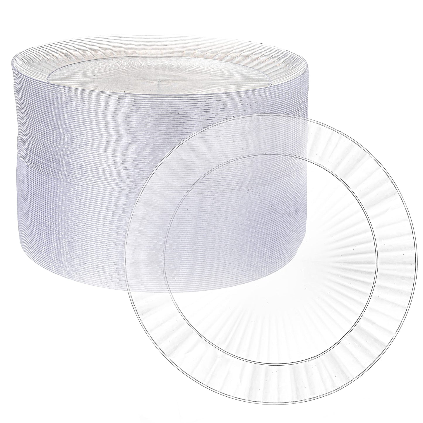 SENSATIONS Heavyweight Plastic Dessert Plates - Clear Pebble, 10 count