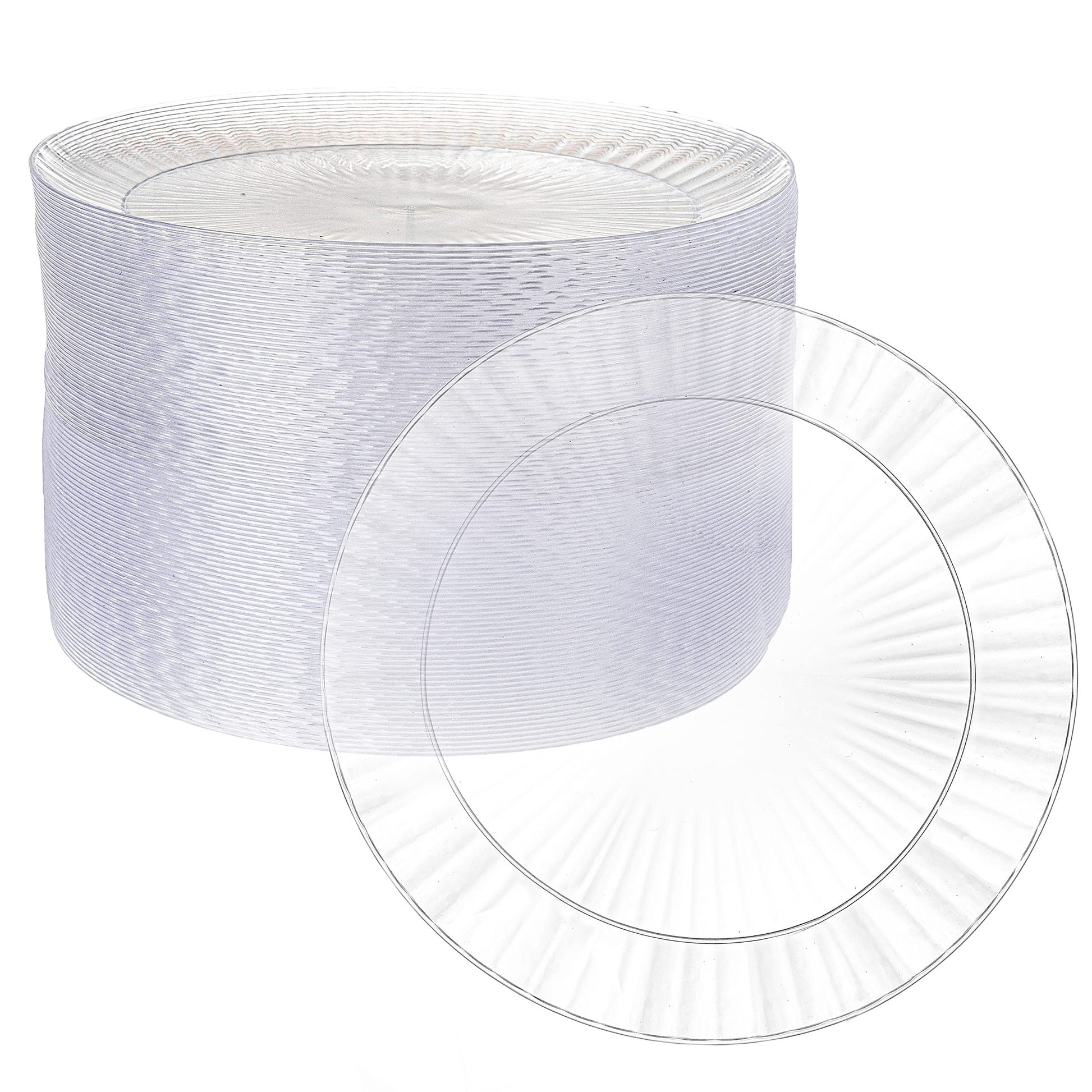 SENSATIONS Heavyweight Plastic Dessert Plates - Clear Pebble, 10 count