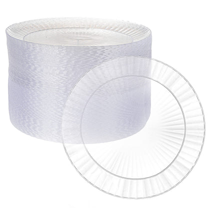 SENSATIONS Heavyweight Plastic Dessert Plates - Clear Pebble, 10 count