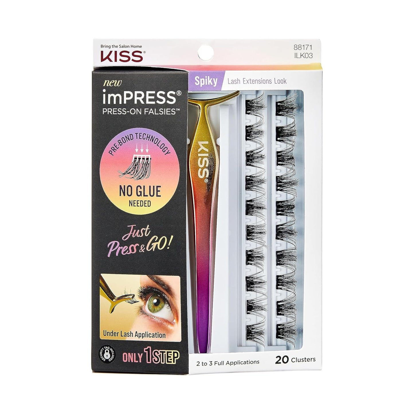 KISS imPRESS Falsies Individual Lashes With Mini Applicator - Chic Wispy, 12 count