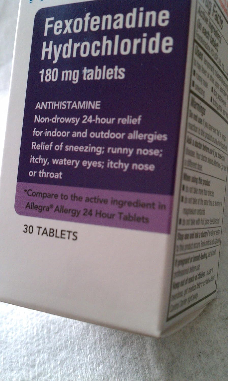 FEXOFENADINE HCL 180 MG TAB 100