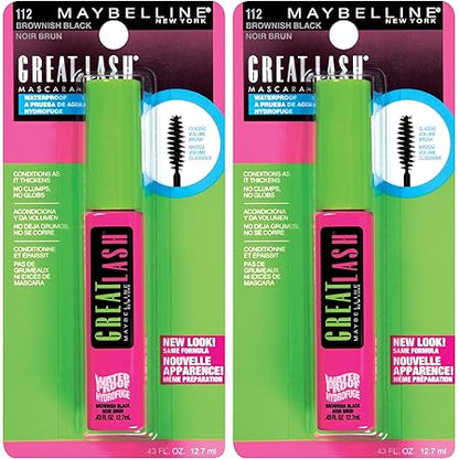MAYBELLINE New York Great Lash Washable Volumizing Natural-Looking Mascara, 102 Brownish Black, 0.43 oz