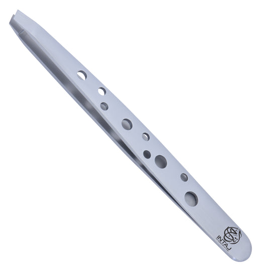 Hb Pro Eyebrow Tweezers Slant Tip Black (3in) Matte Finish