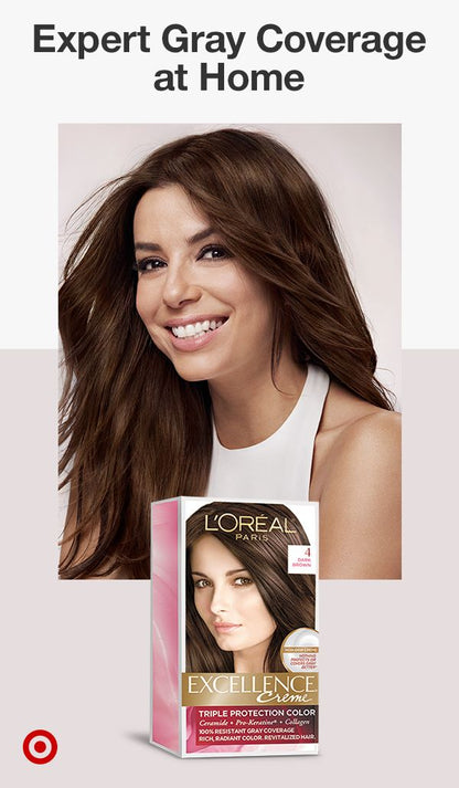L'ORÉAL PARIS Excellence Triple Protection Permanent Hair Color, 6 Light Brown, 6.3 fl. oz.