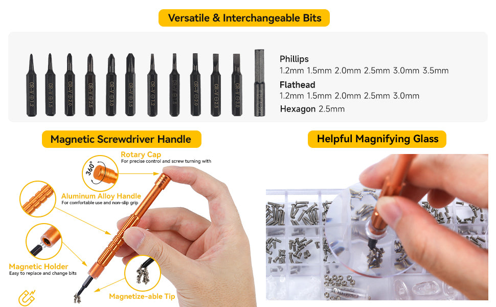 EYE GLASS REPAIR KIT WITH MAGNIFIER API