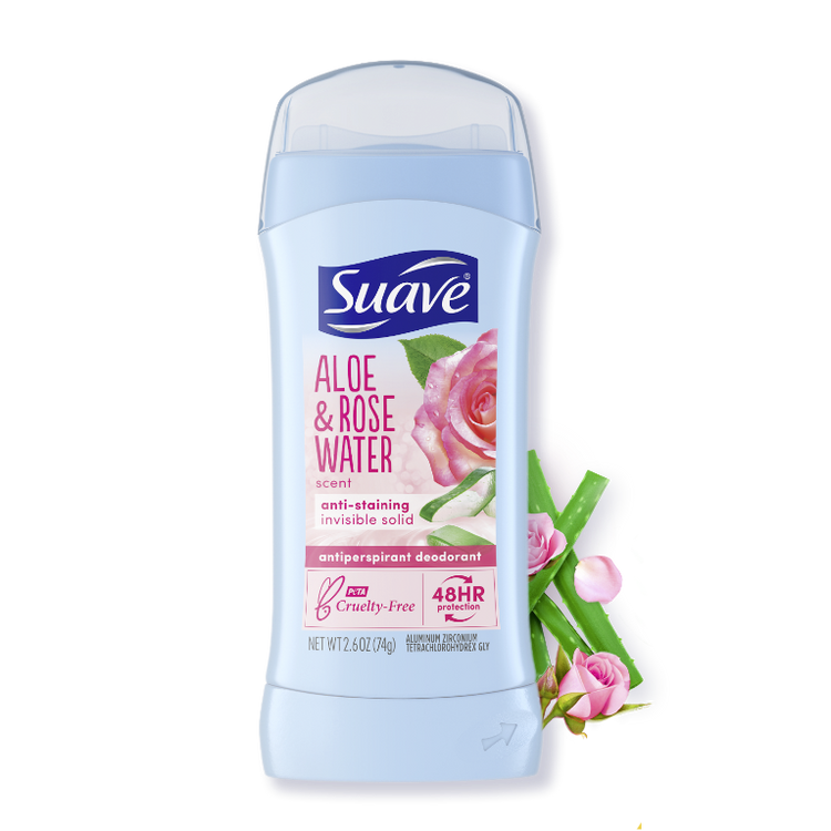 Suave Deodorant 2.6oz 48Hr Aloe & Rose Water Invisible