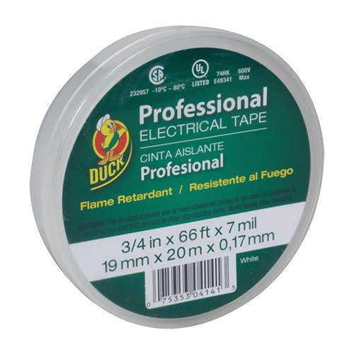 DUCK Professional Electrical Tape - Black, 0.75" x 66'
