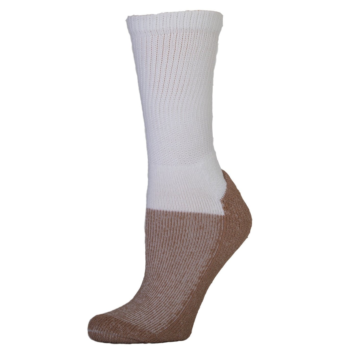 Russell Fashion Foot Men's Moderate Compression Crew Sock - White, 1 pair